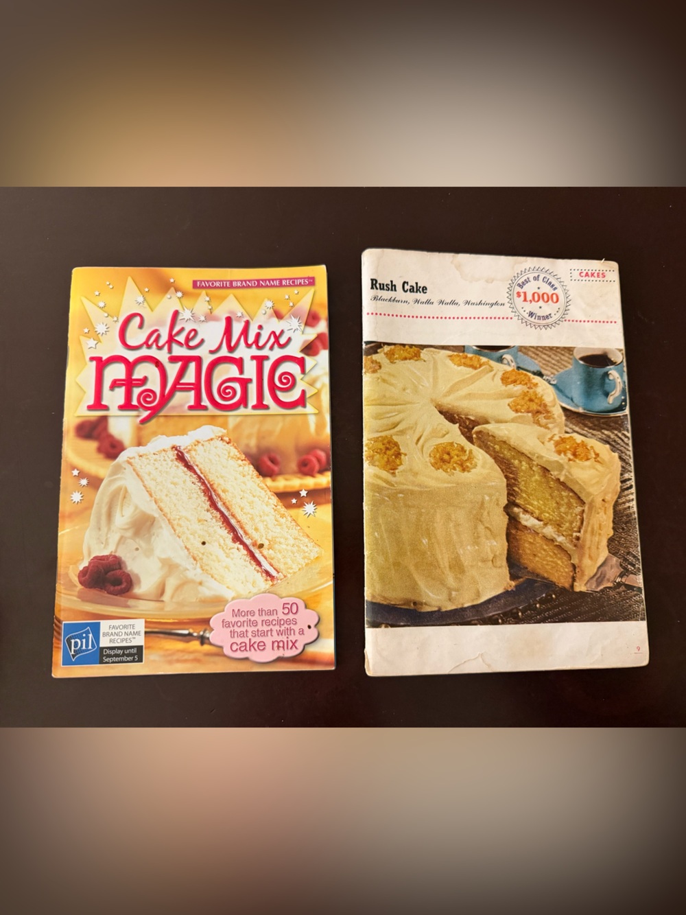 Vintage Cake Baking Cookbook Lot - Cake Mix Magic & Prize Winning Rush Cake Book